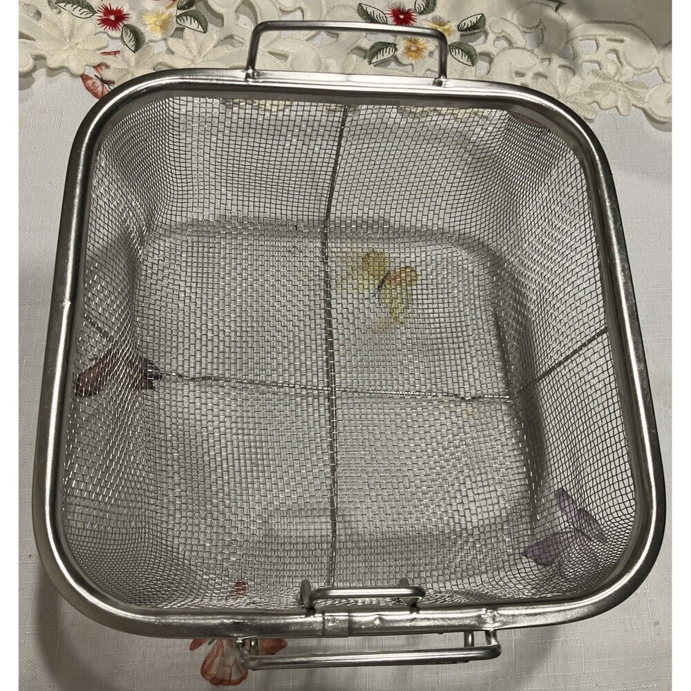 Deep Fryer Basket  7-7/8” Square 3” Deep W/Handles  “Basket Only”